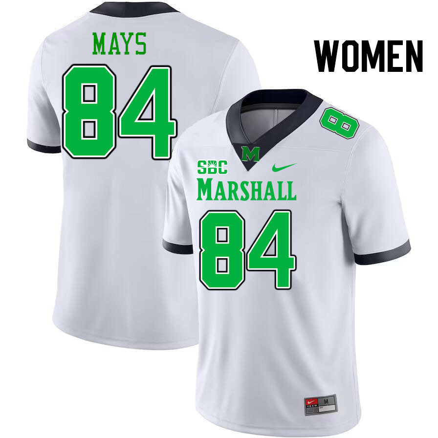 Women #84 Antwaan Mays Marshall Thundering Herd SBC Conference College Football Jerseys Stitched-Whi